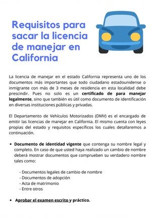 conduce legal en california requisitos para tu licencia