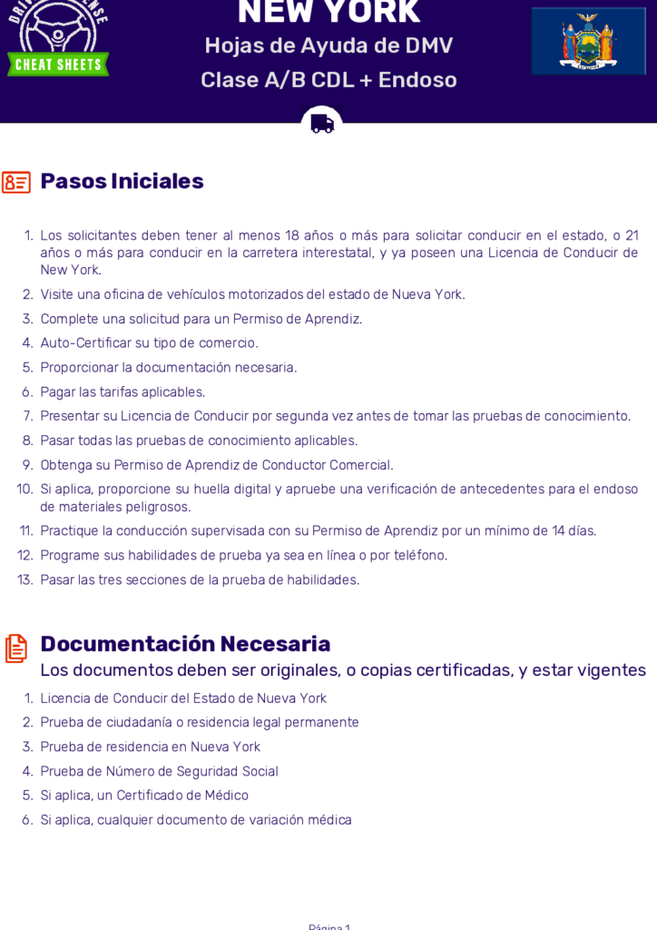 requisitos para obtener la licencia cdl en nueva york