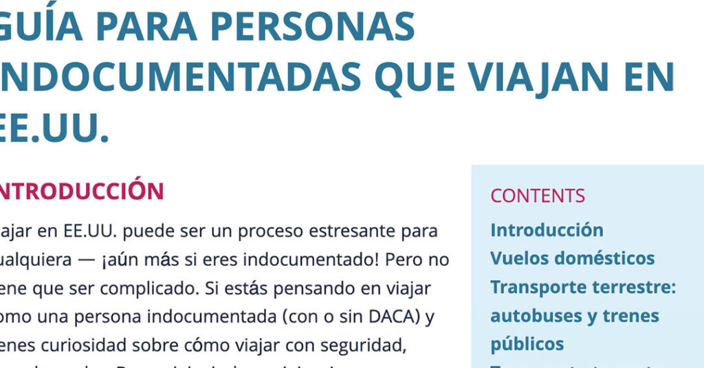 viajar sin papeles dentro de usa lo que debes saber